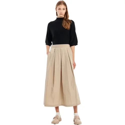 Eleganter Maxi-Rock mit Seitentaschen , Damen, Größe: XS - Vicario Cinque - Modalova