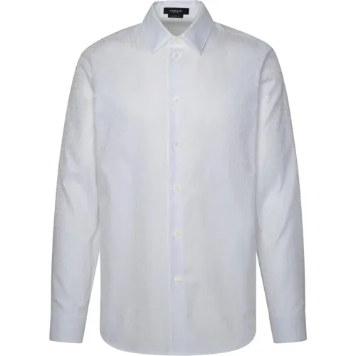 Weißes Baumwollhemd , Herren, Größe: 2XL - Versace - Modalova