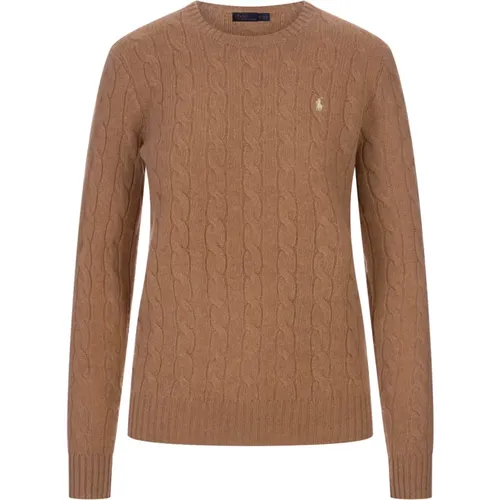 Brauner Zopfmuster Pullover Kamel , Damen, Größe: XL - Ralph Lauren - Modalova