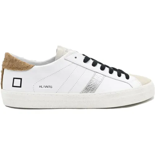 Vintage Low Top Sneakers Weiß-Cuoio - D.A.T.E. - Modalova