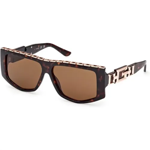 Dark Havana Sunglasses with Lenses , unisex, Sizes: 58 MM - Guess - Modalova