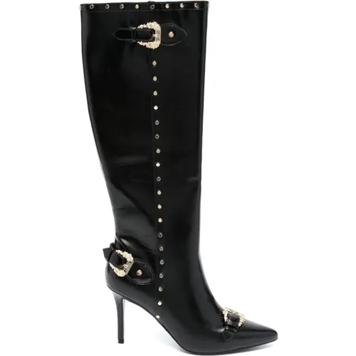 Schwarze Stiefel für stilvolles Aussehen , Damen, Größe: 37 EU - Versace Jeans Couture - Modalova