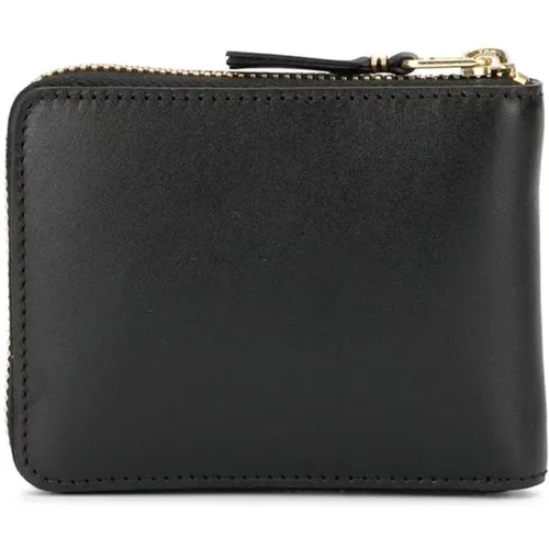 Schwarze Lederbrieftasche mit Reißverschluss , Herren, Größe: ONE Size - Comme des Garçons - Modalova
