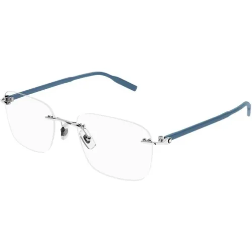 Stilvolle Silberne Brille , unisex, Größe: 58 MM - Montblanc - Modalova