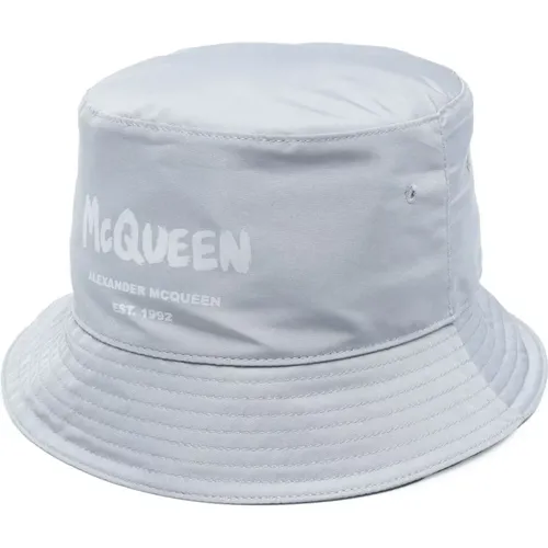 Grey Cotton Logo Print Adjustable Hat , male, Sizes: M - alexander mcqueen - Modalova