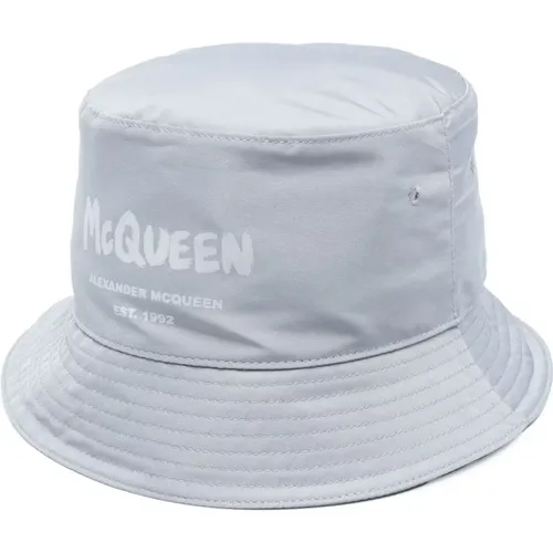 Grey Cotton Logo Print Adjustable Hat , male, Sizes: M, S, L - alexander mcqueen - Modalova