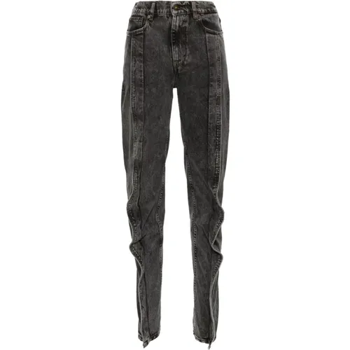 Schwarze High-Waisted Tapered Leg Jeans , Damen, Größe: W27 - Y/Project - Modalova