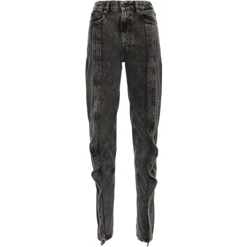 Schwarze High-Waisted Tapered Leg Jeans , Damen, Größe: W30 - Y/Project - Modalova