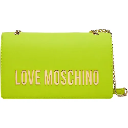 Umweltfreundliche Schultertasche Limette Gelb - Love Moschino - Modalova