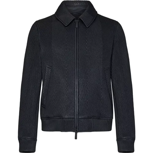 Lambskin Jacket Matelassé Chevron Style , male, Sizes: XL, M, L - Emporio Armani - Modalova