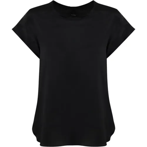 Satin Shirt Short Sleeve , female, Sizes: XS - pinko - Modalova