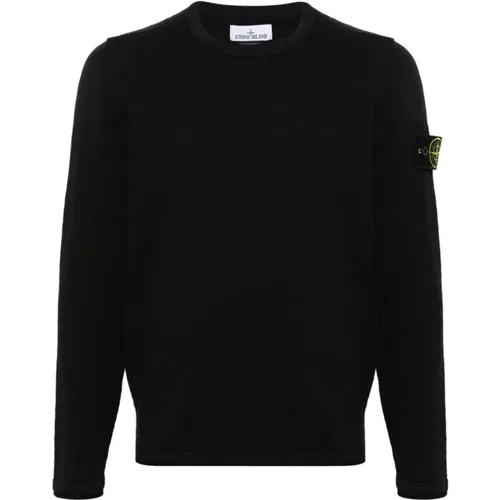 Schwarze Pullover für Männer , Herren, Größe: XL - Stone Island - Modalova