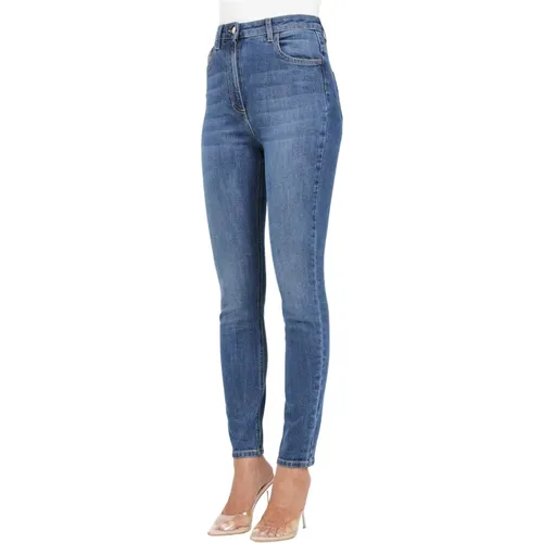 Skinny Denim Jeans Knöchellang , Damen, Größe: W27 - Elisabetta Franchi - Modalova