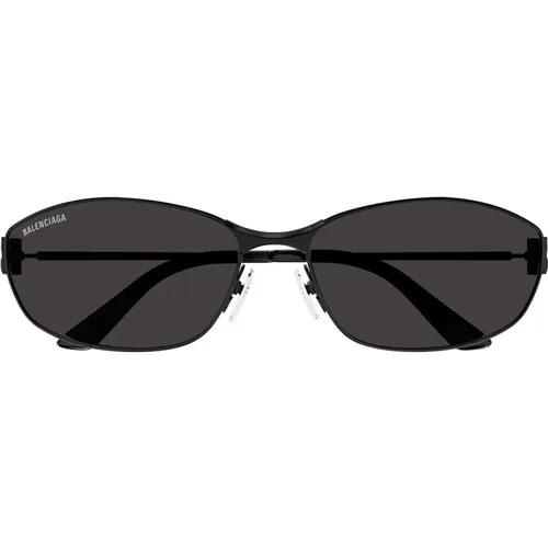 Oval Metal Sunglasses with Innovative Hinge , unisex, Sizes: 65 MM - Balenciaga - Modalova
