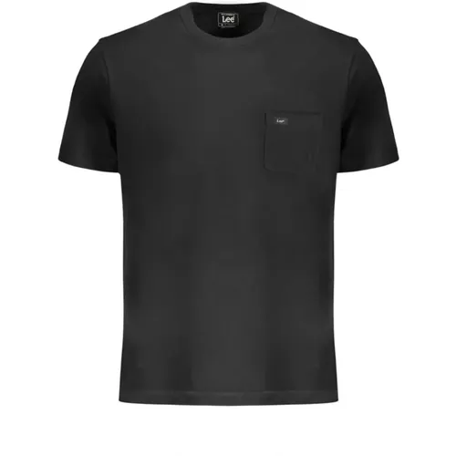 Schwarzes Baumwoll-T-Shirt , Herren, Größe: XL - Lee - Modalova