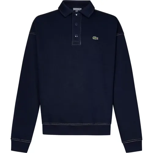 Blauer Polo Pullover mit Krokodil-Patch , Herren, Größe: XS - Lacoste - Modalova