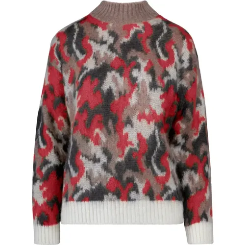 Camouflage Mohair Turtleneck Sweater , female, Sizes: M, S, XS, L - BomBoogie - Modalova