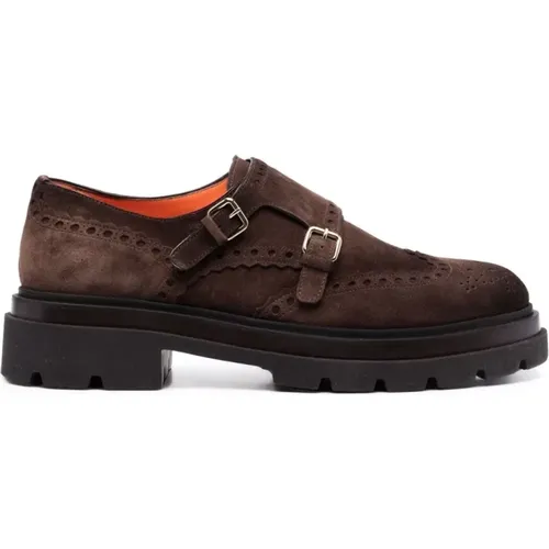 Buckle-Fastened Monk Shoes , male, Sizes: 9 UK - Santoni - Modalova