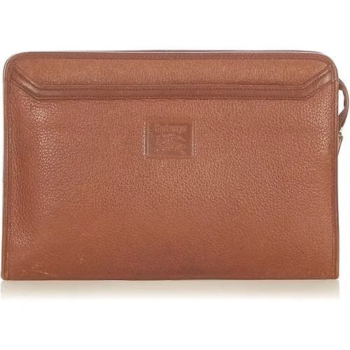 Burberry Leather Clutch Bag Pre-Owned , female, Sizes: ONE SIZE - Burberry Vintage - Modalova