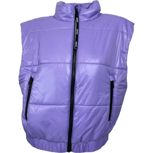 Purple Cropped Vest with Logo Patch , male, Sizes: S - Hugo Boss - Modalova