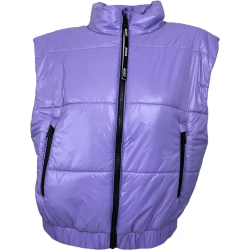 Purple Cropped Vest with Logo Patch , male, Sizes: S, XS - Hugo Boss - Modalova