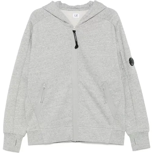 Heather Grey Fleece Hoodie mit Lens Detail - C.P. Company - Modalova