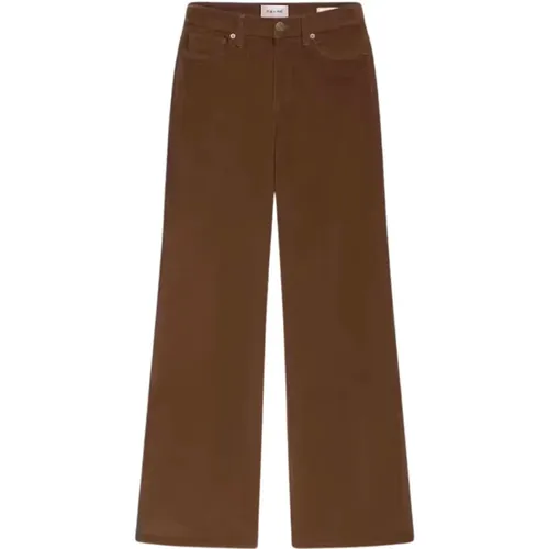 Slim Palazzo Corduroy Jeans Toast , Damen, Größe: W27 - Frame - Modalova