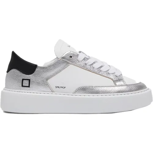 Sneakers with Leather Details , female, Sizes: 5 UK, 7 UK, 3 UK, 8 UK, 4 UK, 6 UK - D.a.t.e. - Modalova