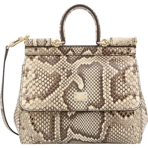 Handtasche aus Animalier-Print-Leder - Dolce & Gabbana - Modalova