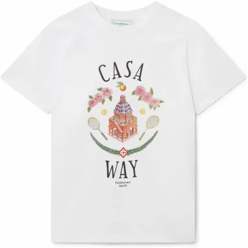 Casa Way Weißes T-Shirt , Herren, Größe: 2XL - Casablanca - Modalova