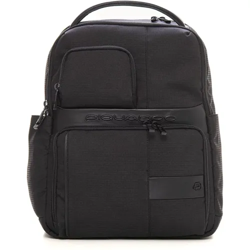 Nylon Leather Backpack with Laptop Compartment , male, Sizes: ONE SIZE - Piquadro - Modalova