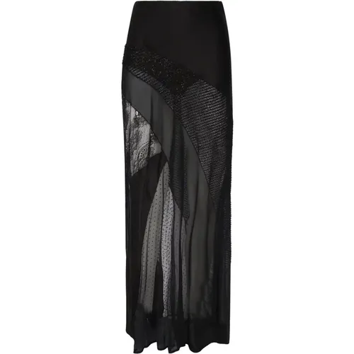 Patchwork Long Skirt Elastic , female, Sizes: S - pinko - Modalova