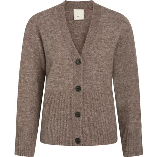 Klassische Strickjacke in Walnuss , Damen, Größe: S - Heartmade - Modalova