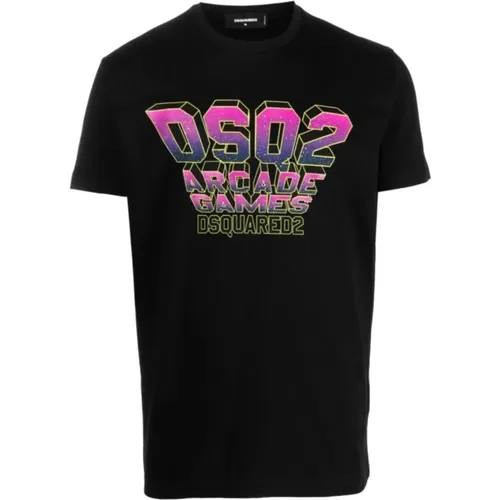 Lässiges Baumwoll-T-Shirt , Herren, Größe: 2XL - Dsquared2 - Modalova