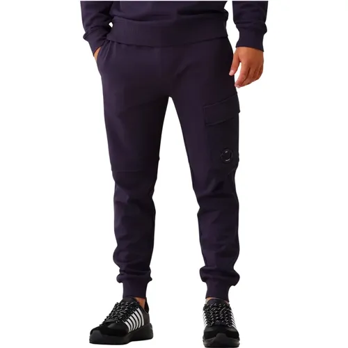 Blaue Cargo Sweatpants Bequeme Passform Linse , Herren, Größe: L - C.P. Company - Modalova