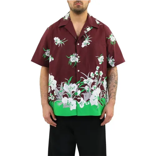 Floral Street Shirt M/Cut , male, Sizes: S, M - Valentino - Modalova
