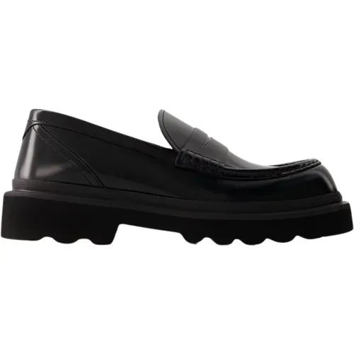 Schwarze Penny-Slot Loafers aus Lackleder , Herren, Größe: 40 EU - Dolce & Gabbana - Modalova