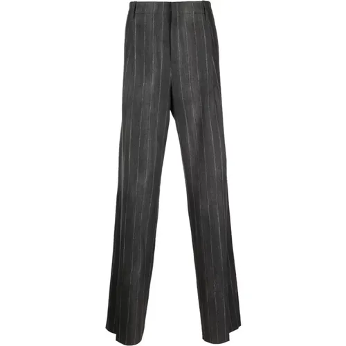 Printed wool Trousers , male, Sizes: L - Versace - Modalova