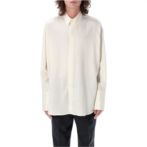 Silk Shirt with Point Collar , male, Sizes: L - Ami Paris - Modalova