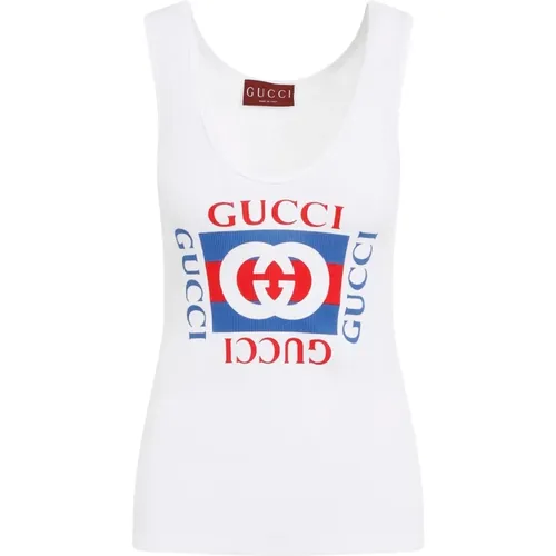 Weiß Himmelblau Tank Top , Damen, Größe: XS - Gucci - Modalova