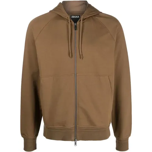 Cotton hoodie , male, Sizes: L, XL - Ermenegildo Zegna - Modalova