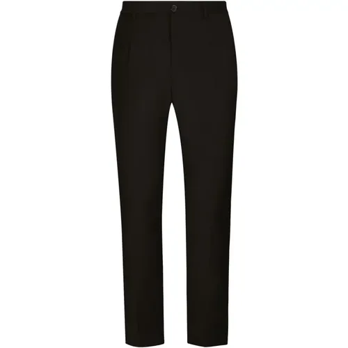 High-waisted Wool Blend Pants , male, Sizes: S, L - Dolce & Gabbana - Modalova