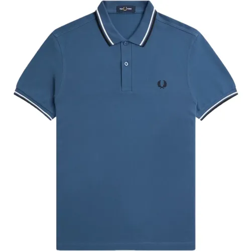 Slim Fit Twin Tipped Polo - Midnight / Snow White / Black - Fred Perry - Modalova