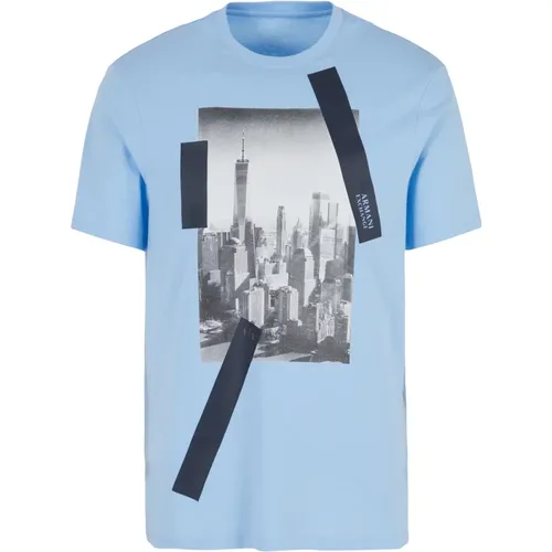 Short Sleeve Fantasy T-shirt , male, Sizes: S, L, M, XL - Armani Exchange - Modalova