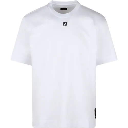 Metal FF Detail T-Shirt , male, Sizes: S, L, XL, M - Fendi - Modalova