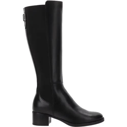 Leder Damenstiefel mit Reißverschluss , Damen, Größe: 36 EU - Nerogiardini - Modalova