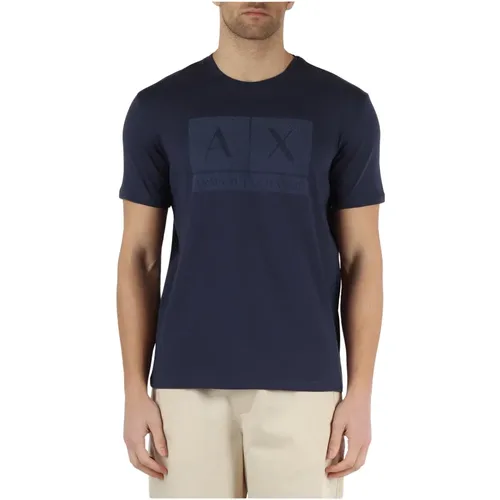 Regular Fit Baumwoll T-Shirt , Herren, Größe: S - Armani Exchange - Modalova