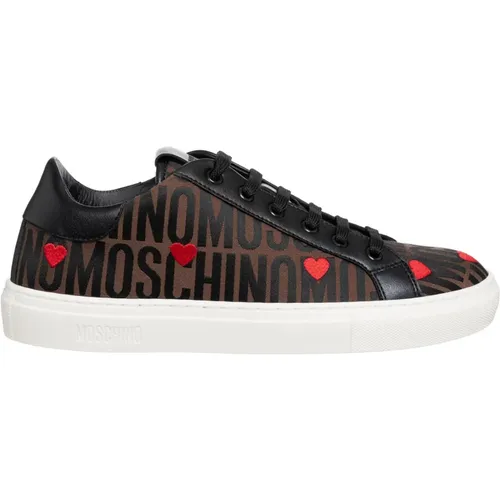 Logo Sneakers Multicolor Schnürung , Damen, Größe: 39 EU - Moschino - Modalova