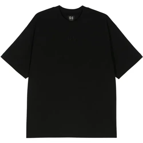 Schwarzes Baumwoll-T-Shirt mit Logo-Druck - 44 Label Group - Modalova
