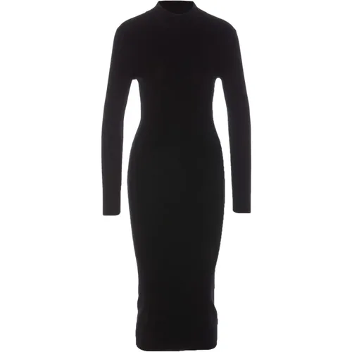 Schwarzes Merino Mock Neck Kleid , Damen, Größe: M - Michael Kors - Modalova